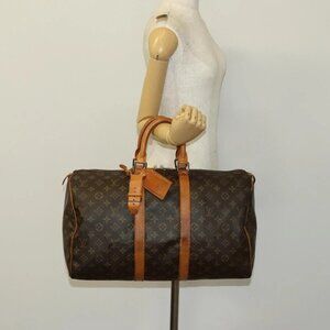 LOUIS VUITTON Monogram Keepall 45 Boston Bag M41428 LV Auth 140031